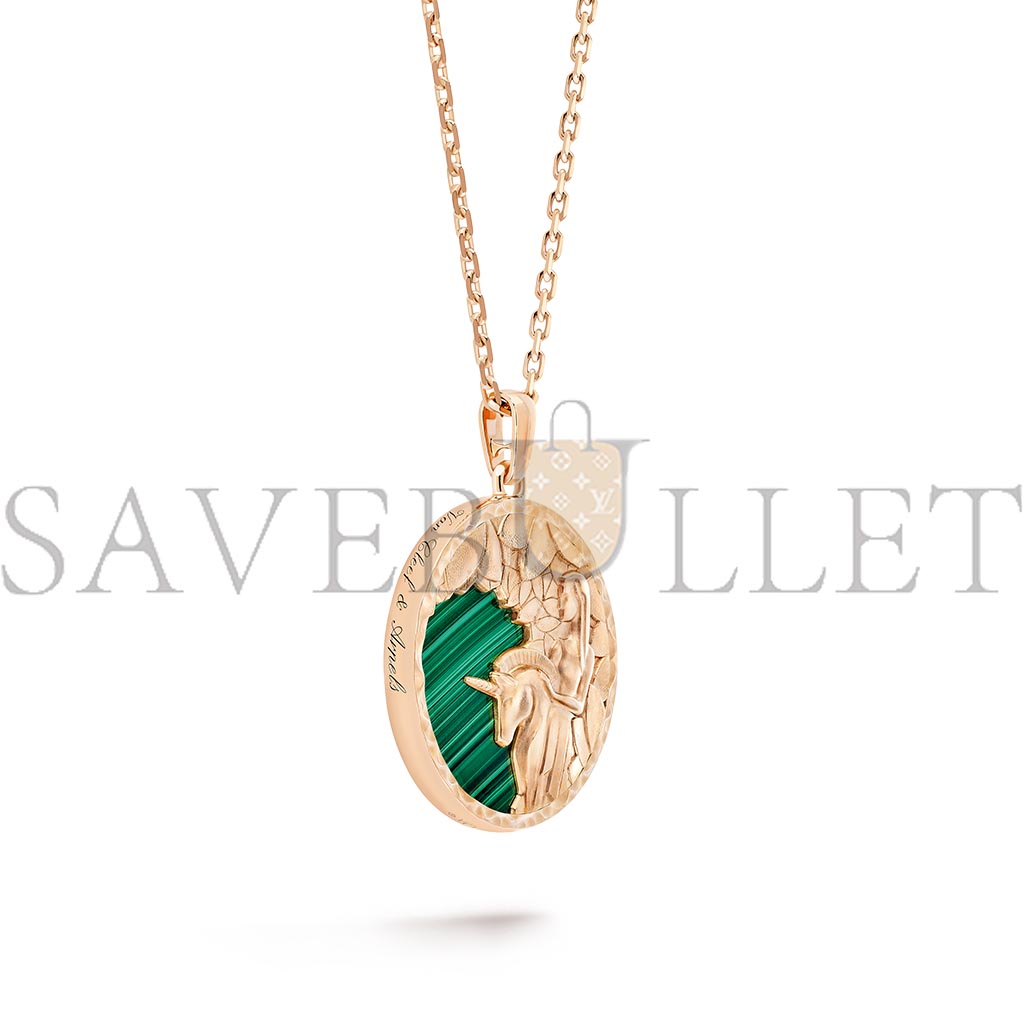 VAN CLEEF ARPELS ZODIAQUE LONG NECKLACE VIRGINIS (VIRGO) - ROSE GOLD, MALACHITE  VCARP9RB00